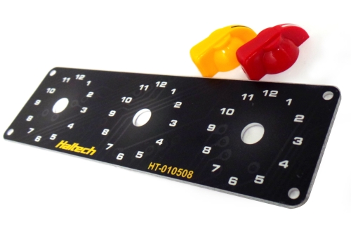 AAE6FEBB-2B6C-FA73-B7A7-36412DDF603A Haltech Triple Switch Panel Kit includes Yellow & Red knobs - Image 1